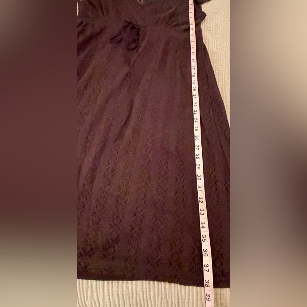 Vintage AnnTaylor Loft Empire, V-neck, Crochet Dress Fully Lined. 6. Pretty! - Picture 6 of 8